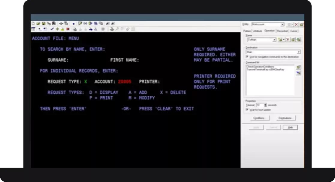 Schermo del computer con Verastream 