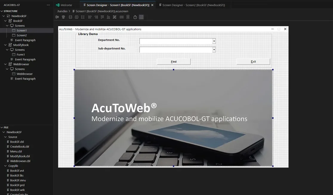 accucobol interface screenshot