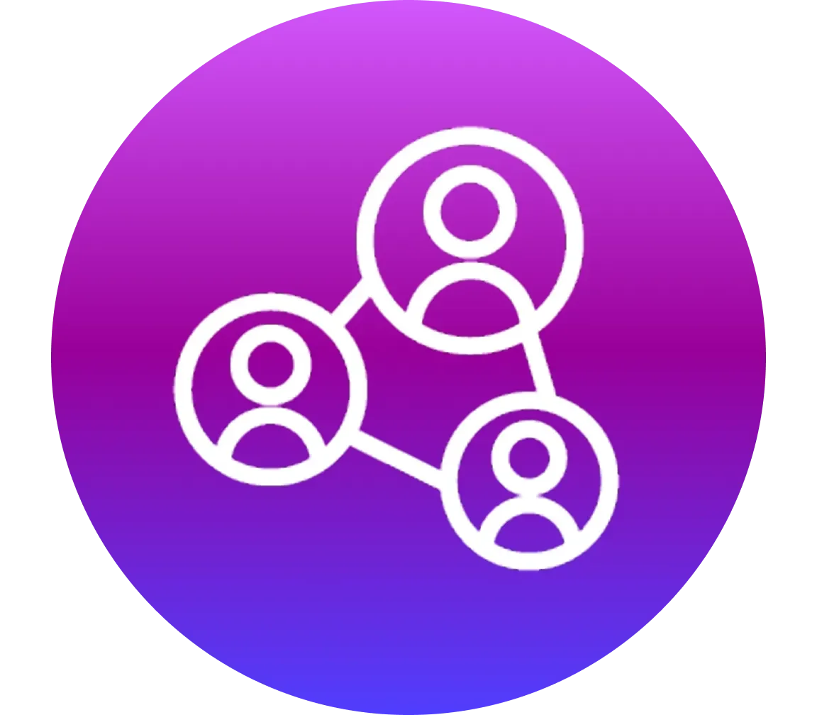 Purple icon of connections