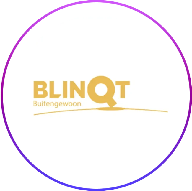 Logo Blinqt in una cornice circolare