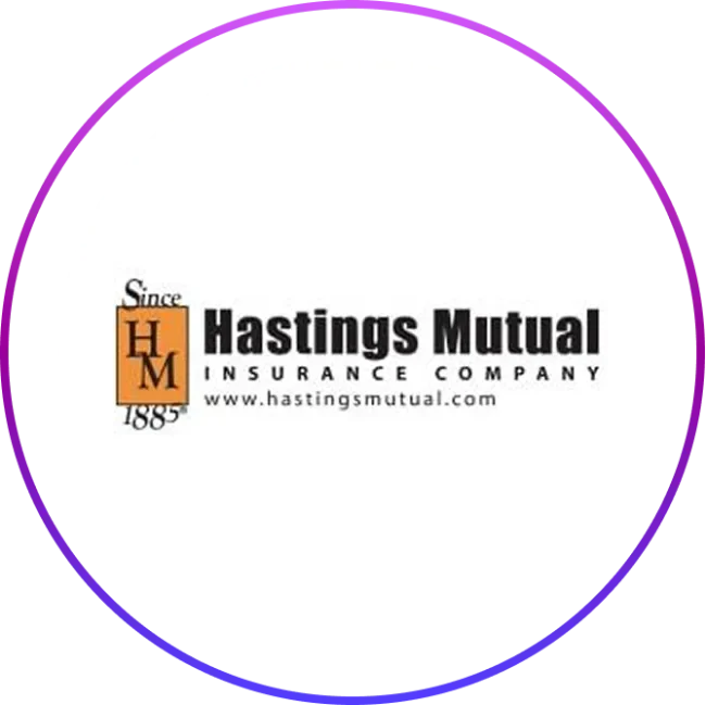Logo de Hastings Mutual sur un fond circulaire