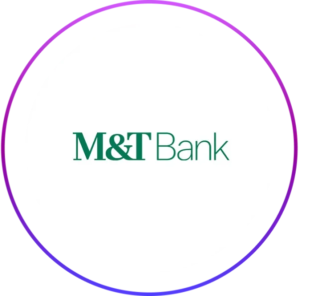 M&T bank logo in a circular frame