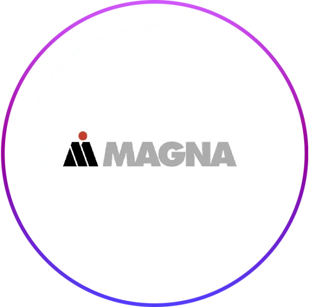 Magna logo in a circular frame