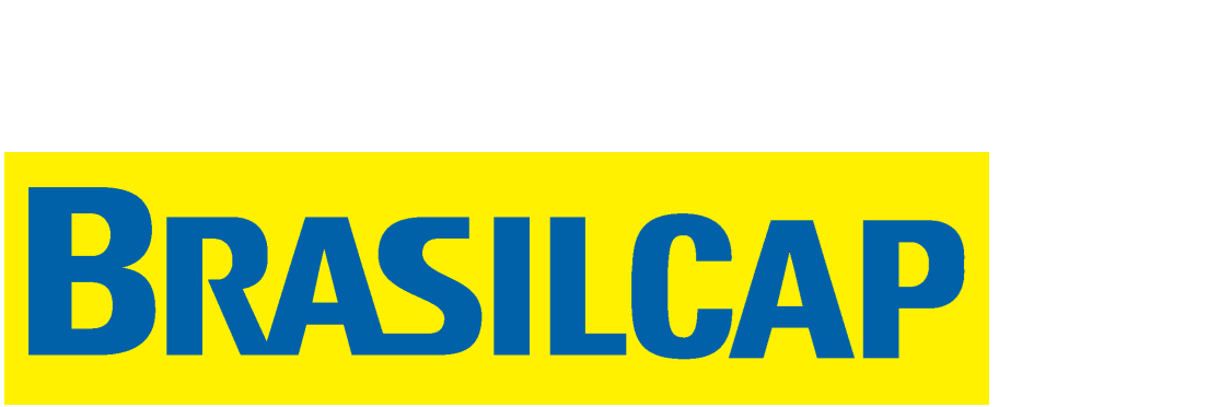 Bright yellow and blue Brasilcap logo